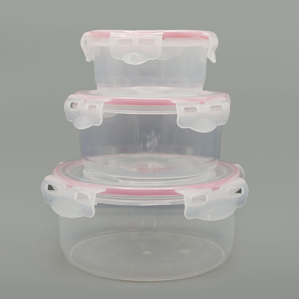 3 Pc Round Air Tight Food Storage Container, Tiffin Boxes & Bottles, Chase Value, Chase Value