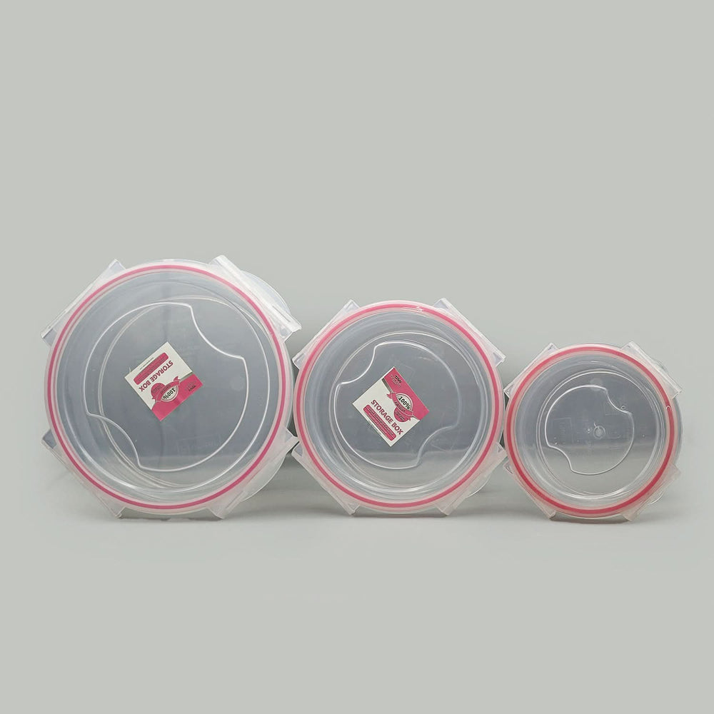 3 Pc Round Air Tight Food Storage Container, Tiffin Boxes & Bottles, Chase Value, Chase Value