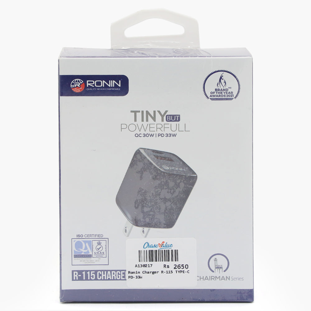 Ronin Charger R-115 TYPE-C PD-33W, Mobile Charger, Ronin, Chase Value