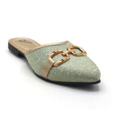 Valuable Women's Backless Pump - Green, Women Backless Pumps, Chase Value, Chase Value
