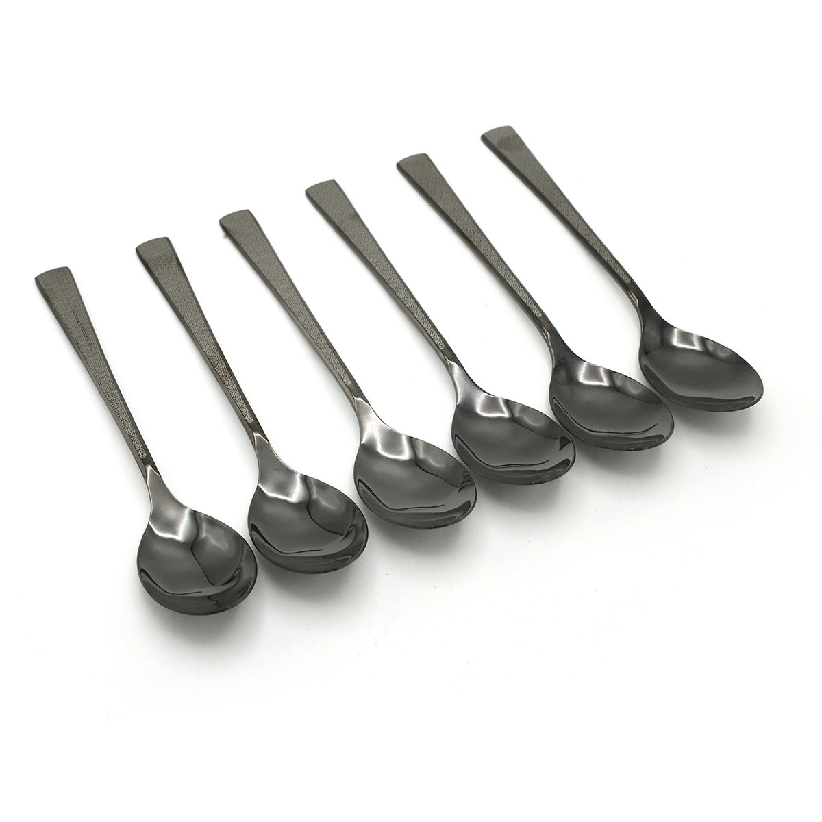 Dinner Spoon 6Pc Black Laser, Cutlery Set, Chase Value, Chase Value