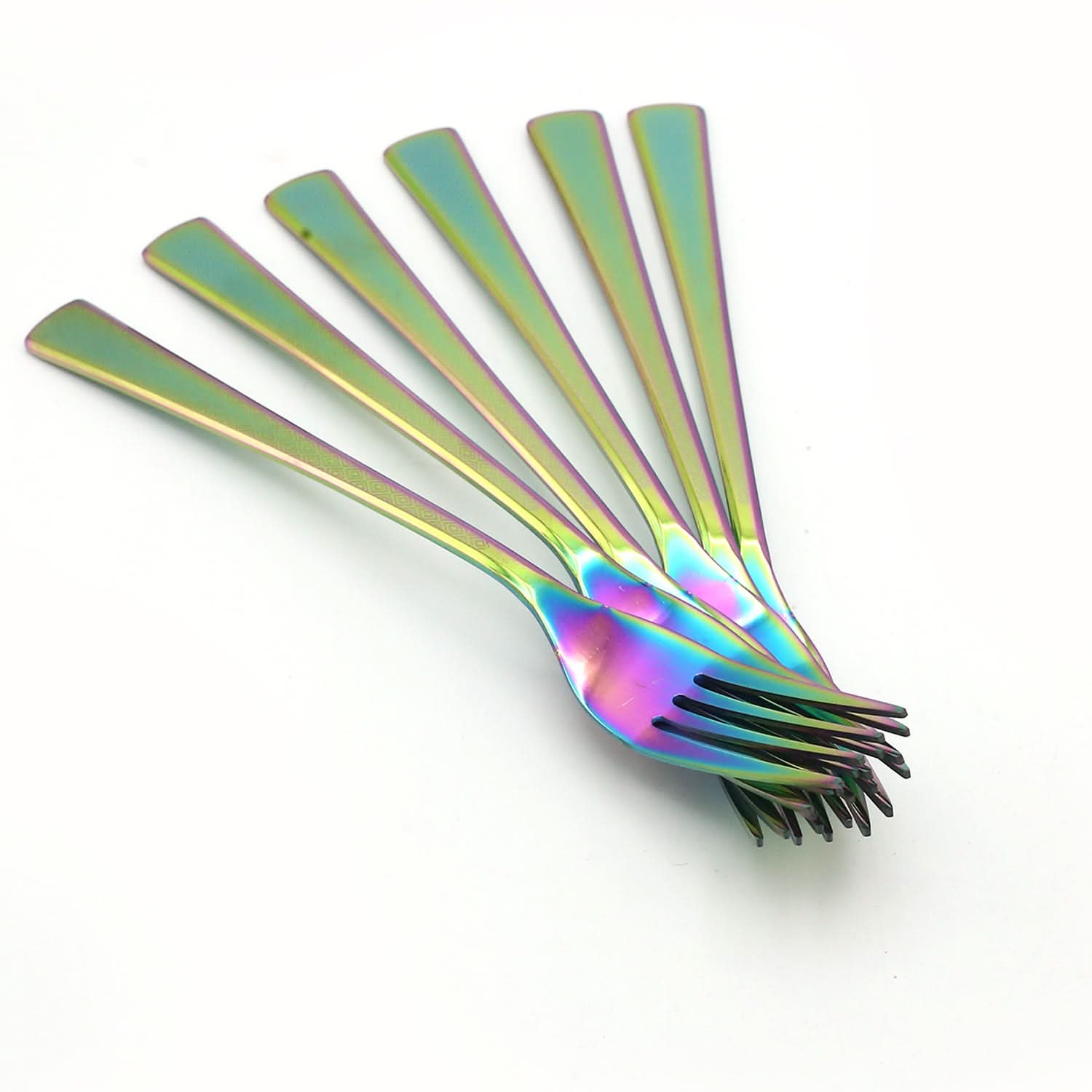 Fork 6Pc Multi Laser - Multi Color, Cutlery Set, Chase Value, Chase Value