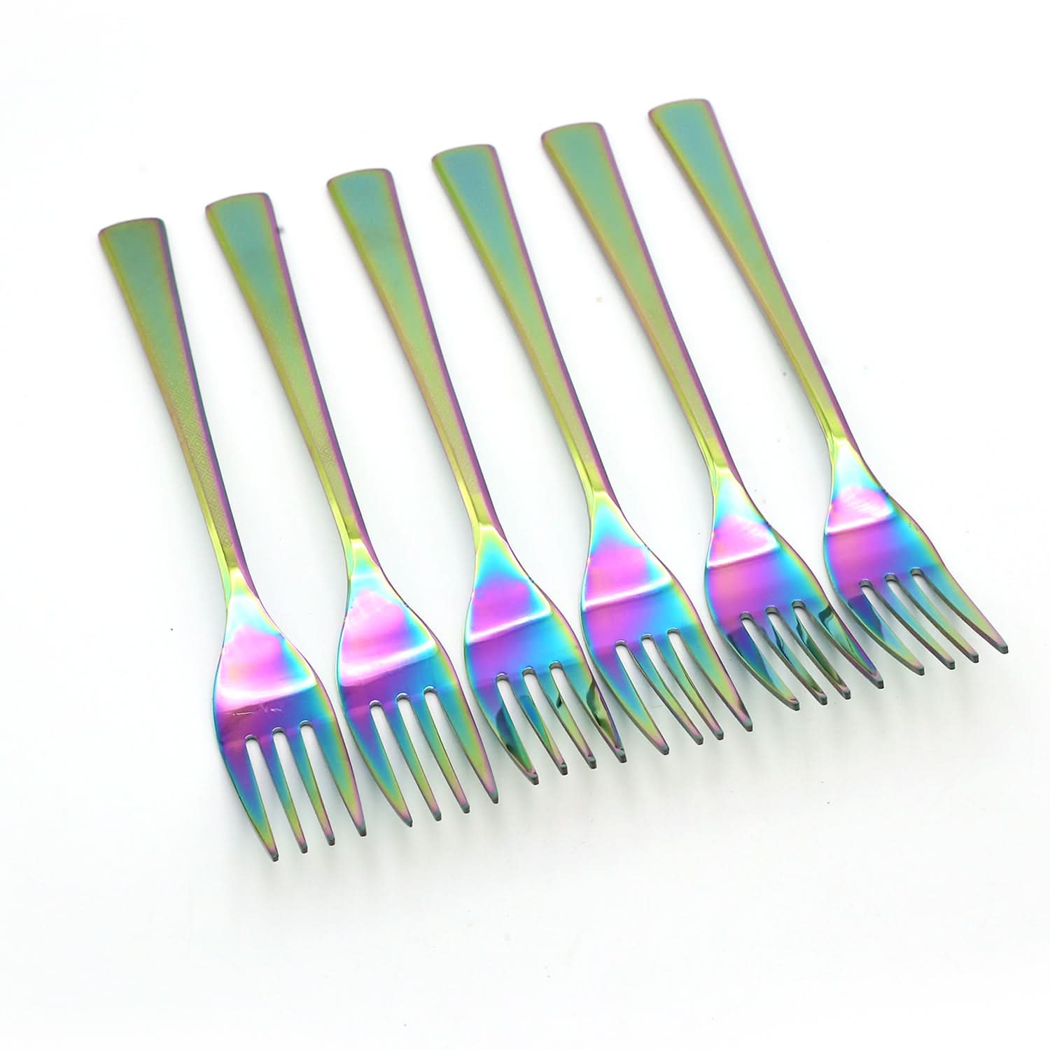 Fork 6Pc Multi Laser - Multi Color, Cutlery Set, Chase Value, Chase Value
