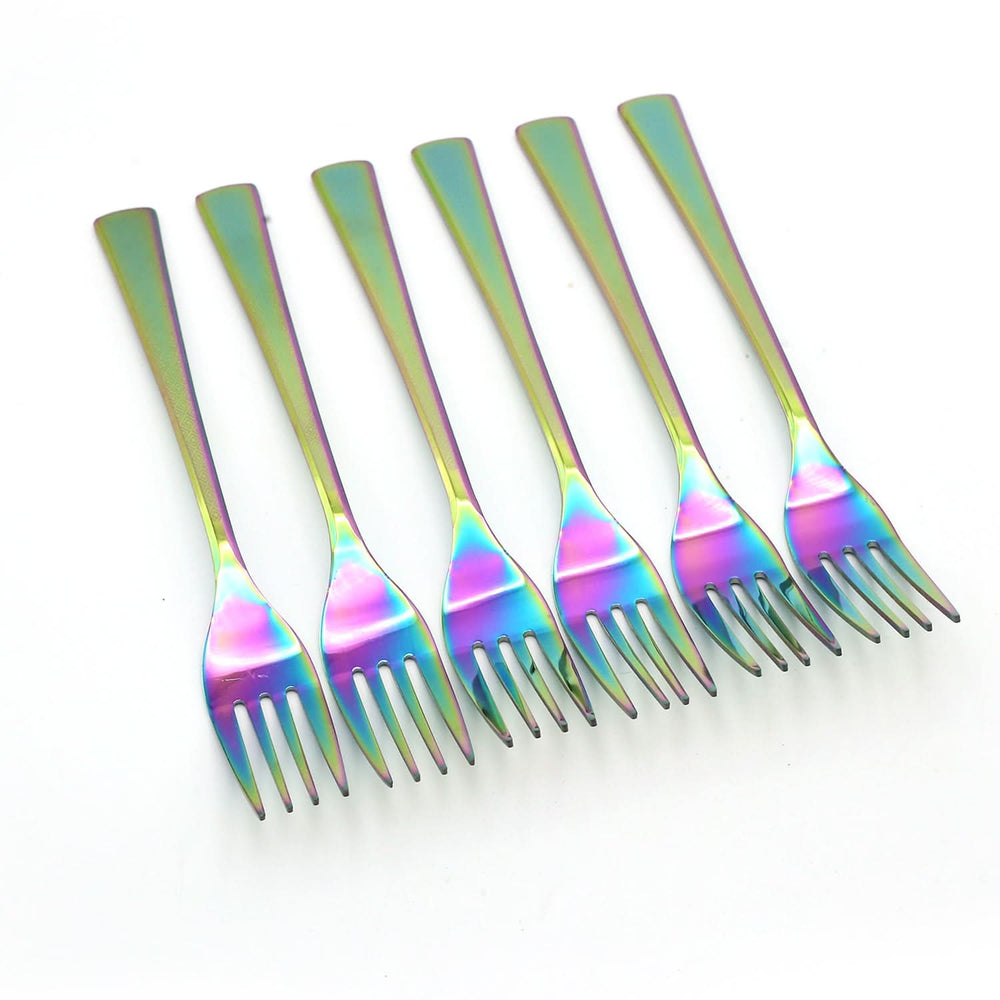 Fork 6Pc Multi Laser - Multi Color, Cutlery Set, Chase Value, Chase Value