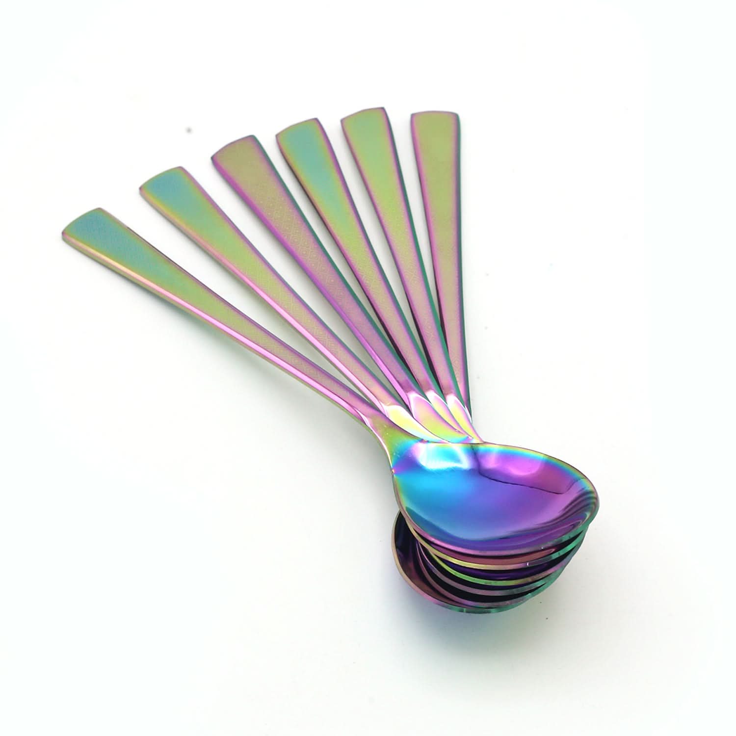 Dinner Spoon 6Pc Multi Laser - Multi Color, Cutlery Set, Chase Value, Chase Value