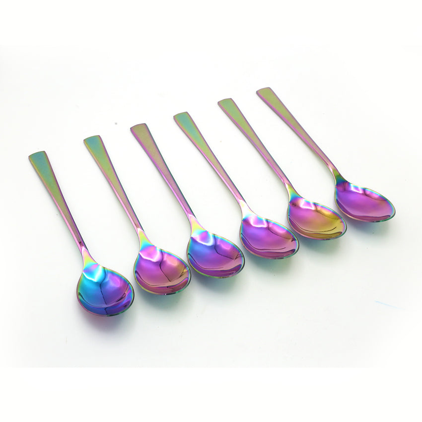 Dinner Spoon 6Pc Multi Laser - Multi Color