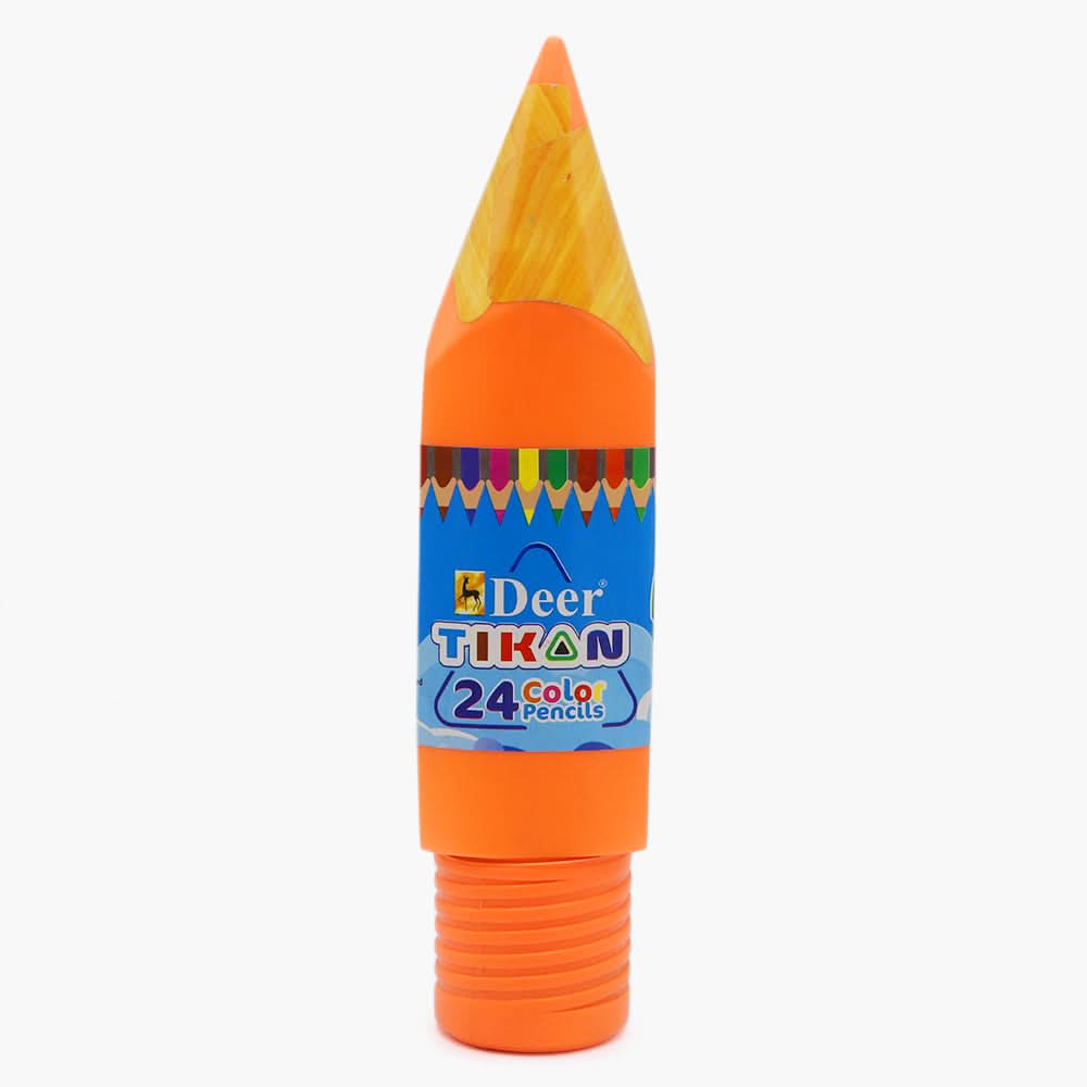 Deer Tikon Colour Pencil Pack of 24 - Multi Color, Pencil Boxes & Stationery Sets, Deer, Chase Value