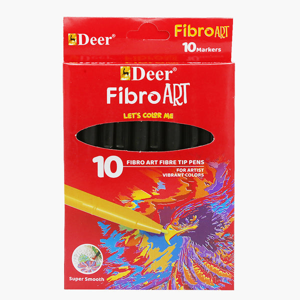 Deer Fiber Tip Marker Pack of 10 - Multi Color