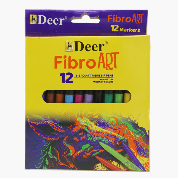 Deer Fiber Tip Marker 12 Pcs, Pencil Boxes & Stationery Sets, Deer, Chase Value