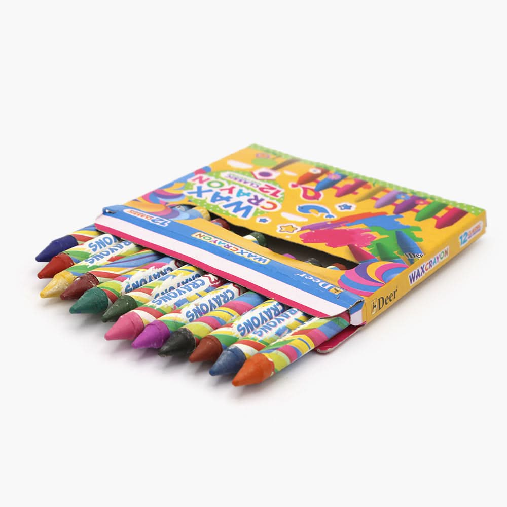 Deer Wax Crayon Pack of 12 - Multi Color, Pencil Boxes & Stationery Sets, Deer, Chase Value
