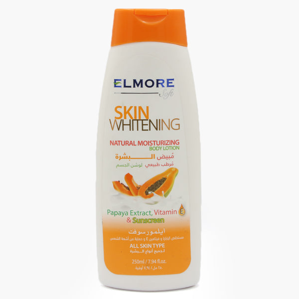 Elmore Skin Whitening Natural Moisturizing Body Lotion, Papaya, Vitamin E & Sunscreen, All Skin Type, 250ml, Beauty & Personal Care, Lotion & Cream, Elmore, Chase Value