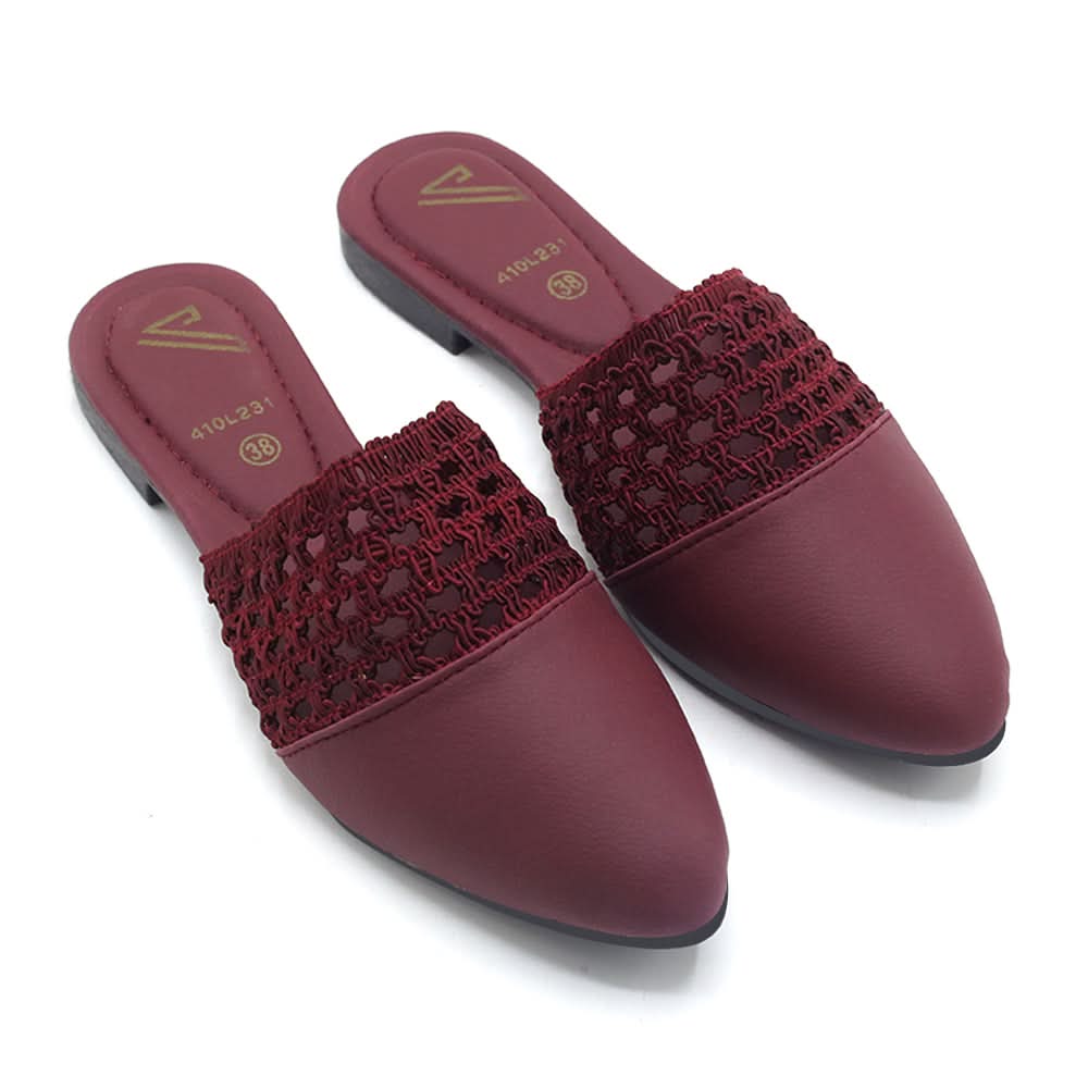 Women's Backless Pump - Maroon, Women Backless Pumps, Chase Value, Chase Value