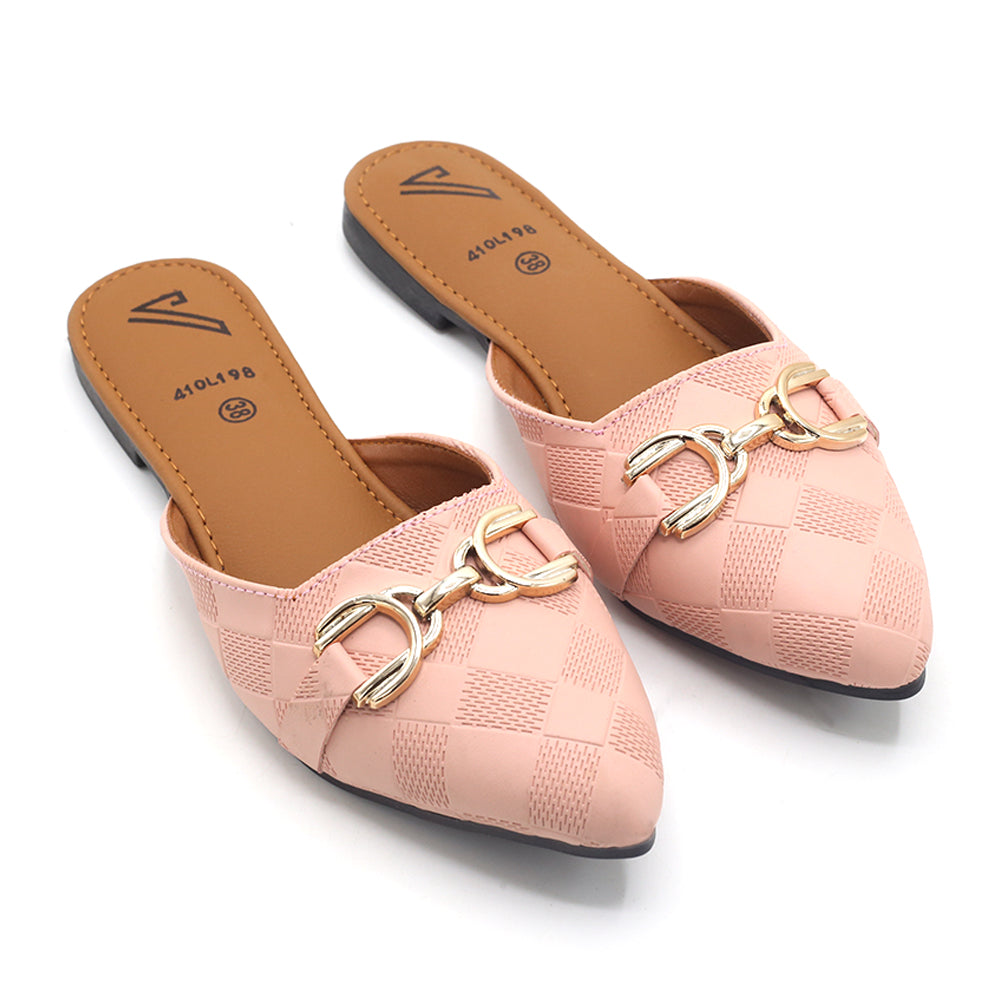 Women's Backless Pump - Peach, Women Backless Pumps, Chase Value, Chase Value