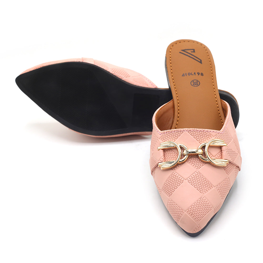 Women's Backless Pump - Peach, Women Backless Pumps, Chase Value, Chase Value