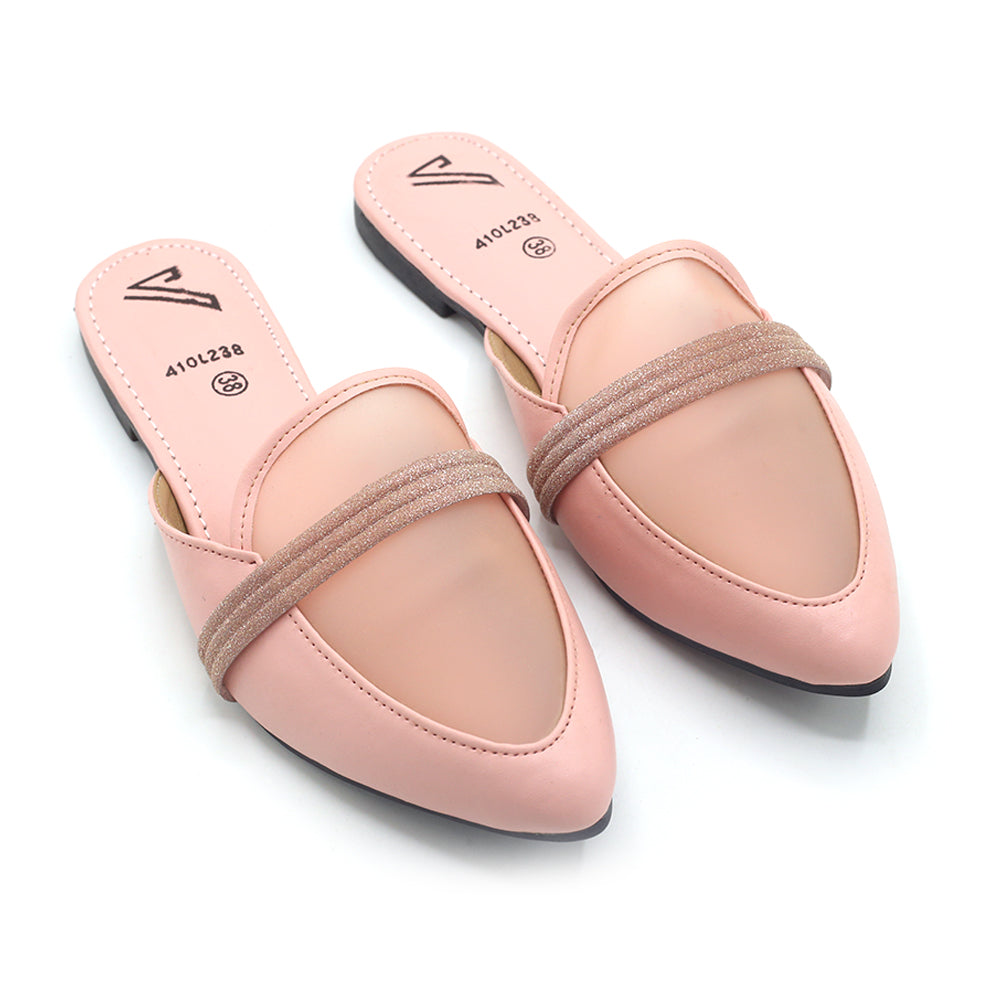 Valuable Women's Backless Pump - Peach, Women Backless Pumps, Chase Value, Chase Value