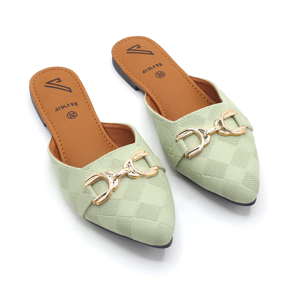 Women's Backless Pump - Green, Women Backless Pumps, Chase Value, Chase Value