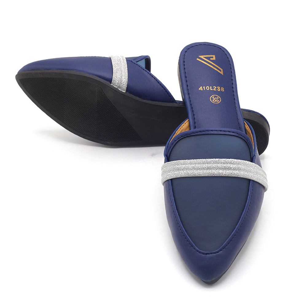 Valuable Women's Backless Pump - Navy Blue, Women Backless Pumps, Chase Value, Chase Value