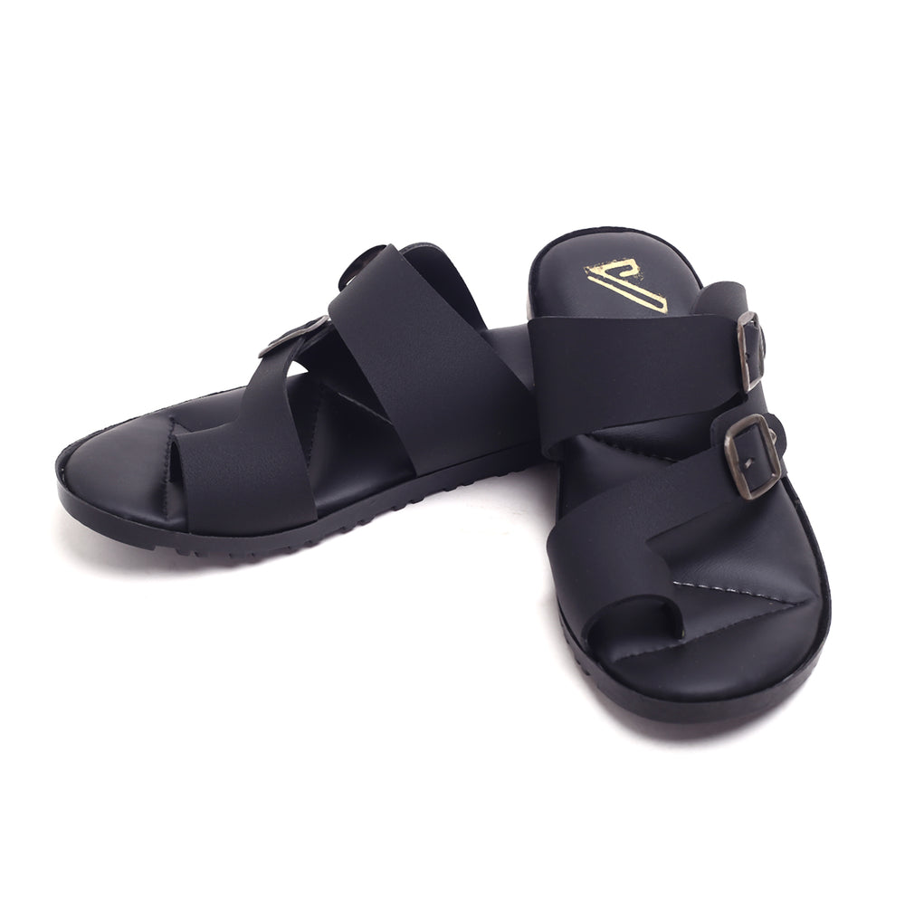 Valuable Buckle Strap Slippers R-008/M185 - Black, Men's Slippers, Chase Value, Chase Value
