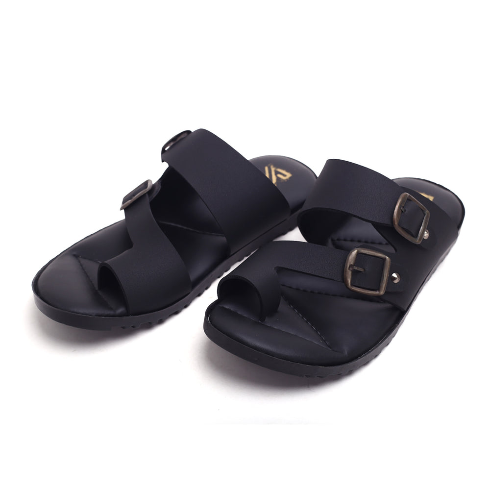 Valuable Buckle Strap Slippers R-008/M185 - Black, Men's Slippers, Chase Value, Chase Value