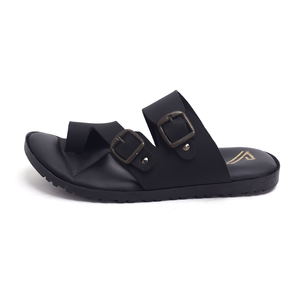 Valuable Buckle Strap Slippers R-008/M185 - Black, Men's Slippers, Chase Value, Chase Value