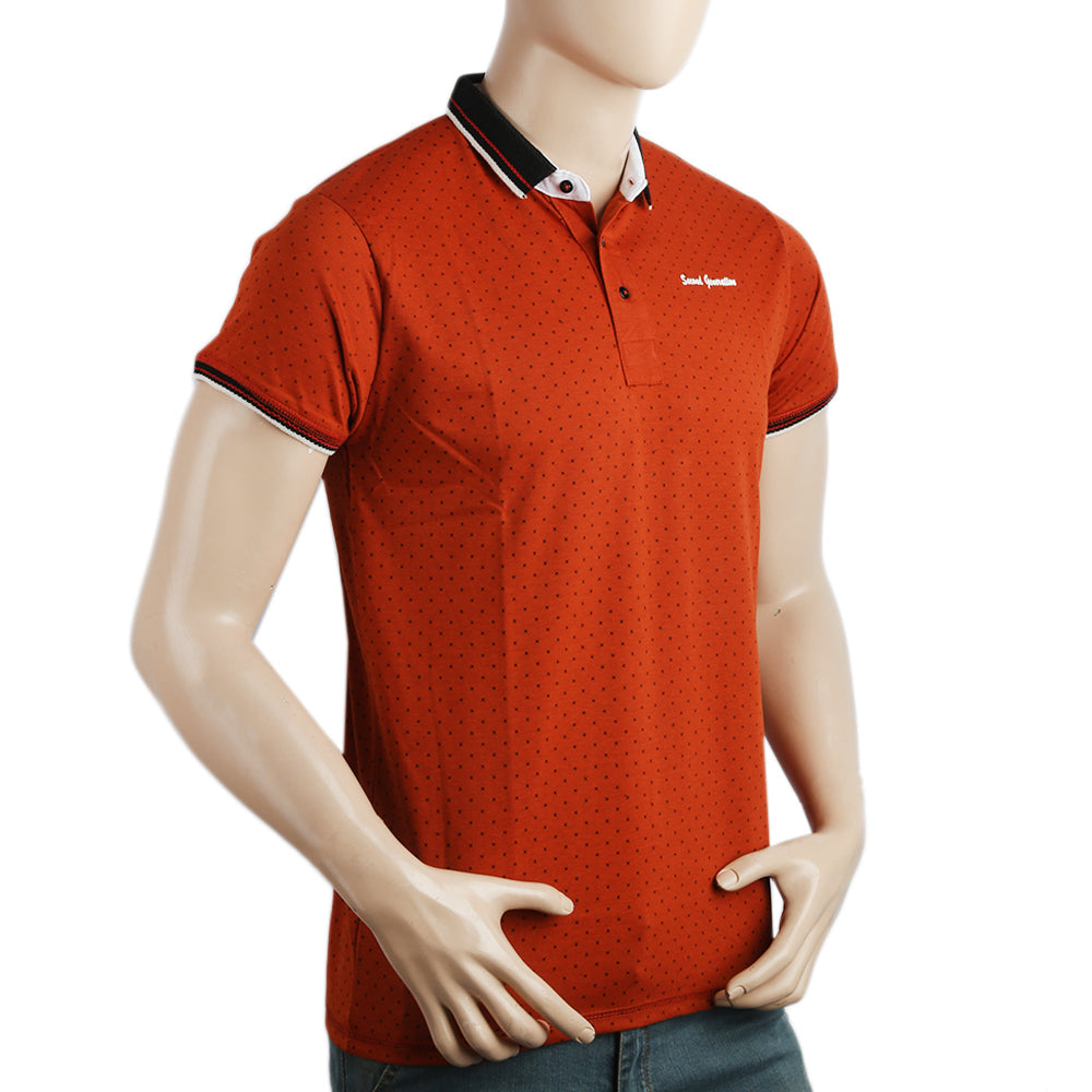 Men's Half Sleeves Polo T-Shirt - Rust, Men, T-Shirts And Polos, Chase Value, Chase Value