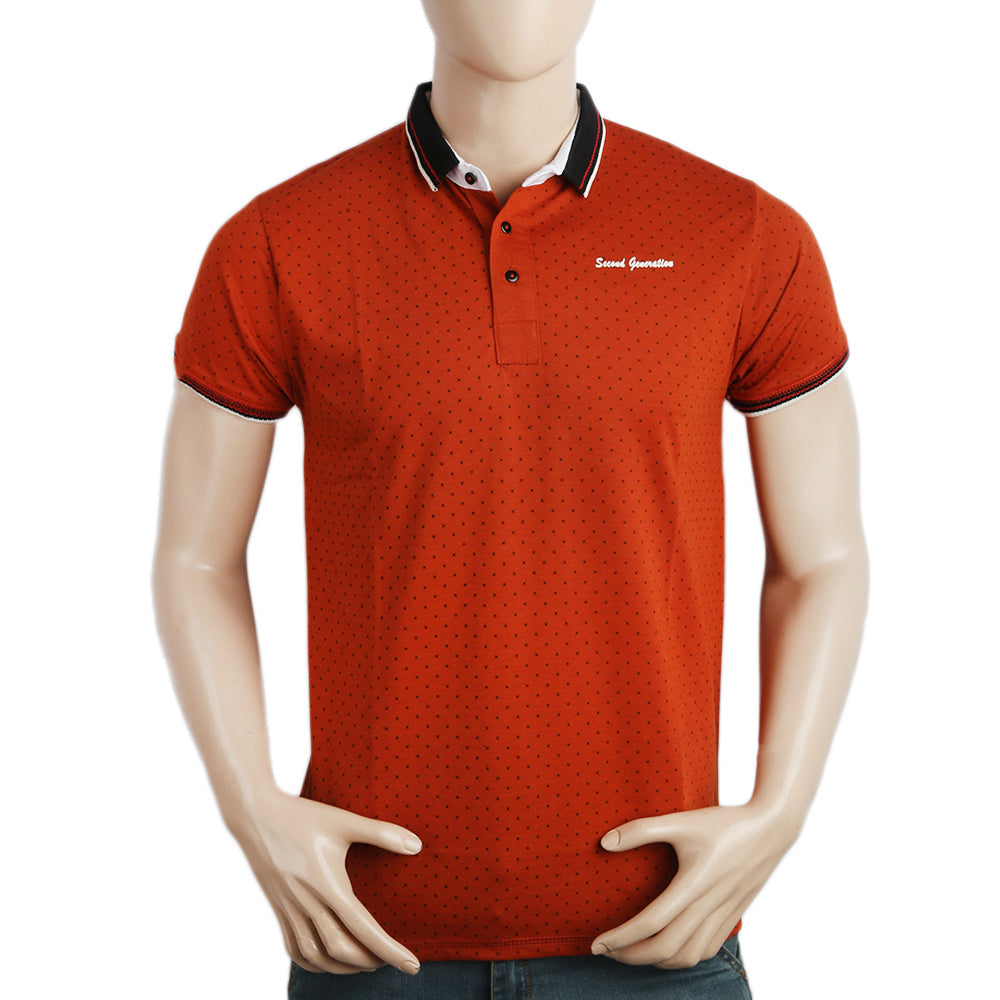 Men's Half Sleeves Polo T-Shirt - Rust, Men, T-Shirts And Polos, Chase Value, Chase Value
