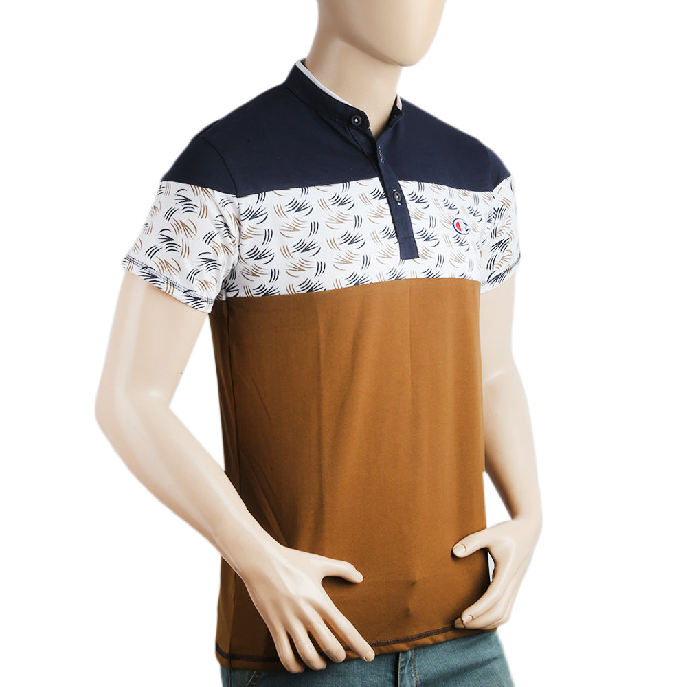 Men's Half Sleeves Polo T-Shirt - Brown, Men, T-Shirts And Polos, Chase Value, Chase Value
