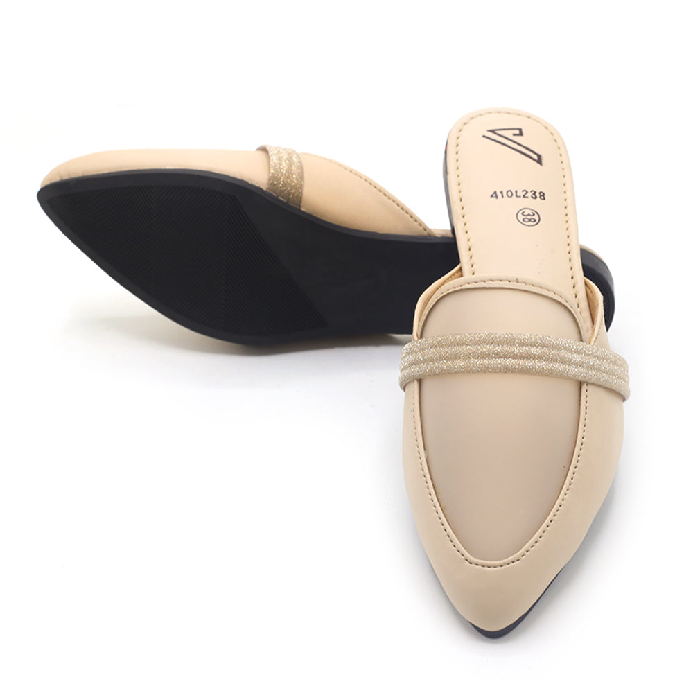 Valuable Women's Backless Pump - Fawn, Women Backless Pumps, Chase Value, Chase Value