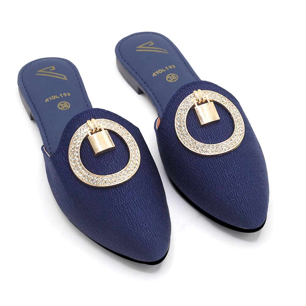 Women's Backless Pump - Navy Blue, Women Backless Pumps, Chase Value, Chase Value