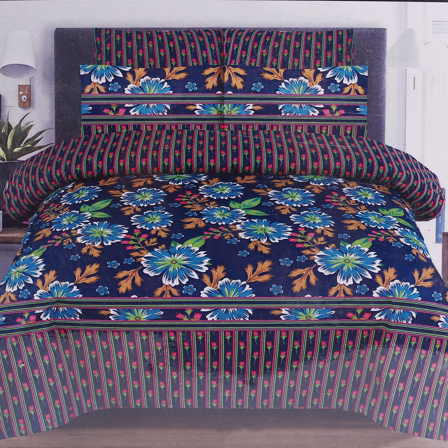 Double Bedsheet 90*98 - Multi Color, Double Size Bed Sheet, Chase Value, Chase Value