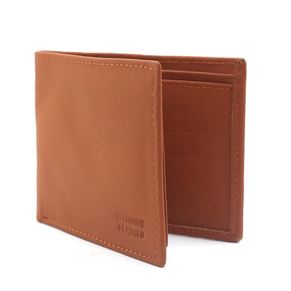 Men's Milled Leather D-size Wallet - Rust