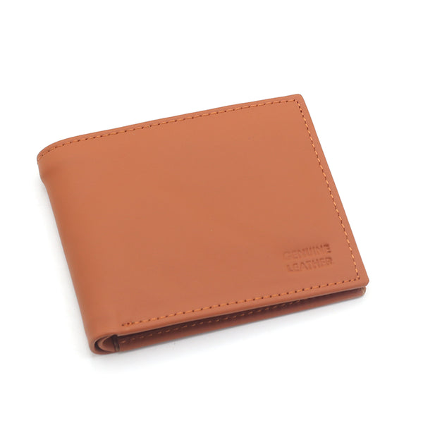 Men's Milled Leather D-size Wallet - Rust