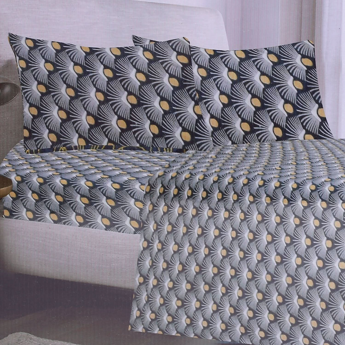 Printed King Bed Sheet - Multi Color, King Size Bed Sheet, Chase Value, Chase Value