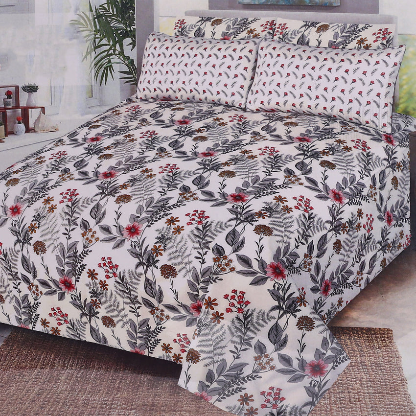 King Size Bedsheet Set 5Pcs 90*98 - Multi Color
