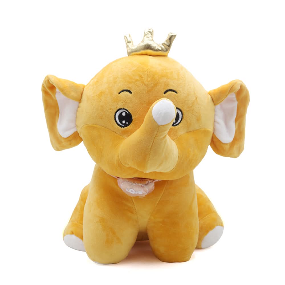Crown Baby Elephant Plush Soft Stuffed Toy - Mustard, Stuffed Toys, Chase Value, Chase Value