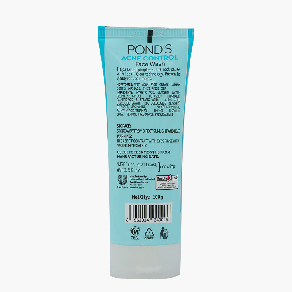 Pond's Acne Control Targets Pimples Face Wash With TT Protect Technology - 100g, Face Washes, Pond's, Chase Value