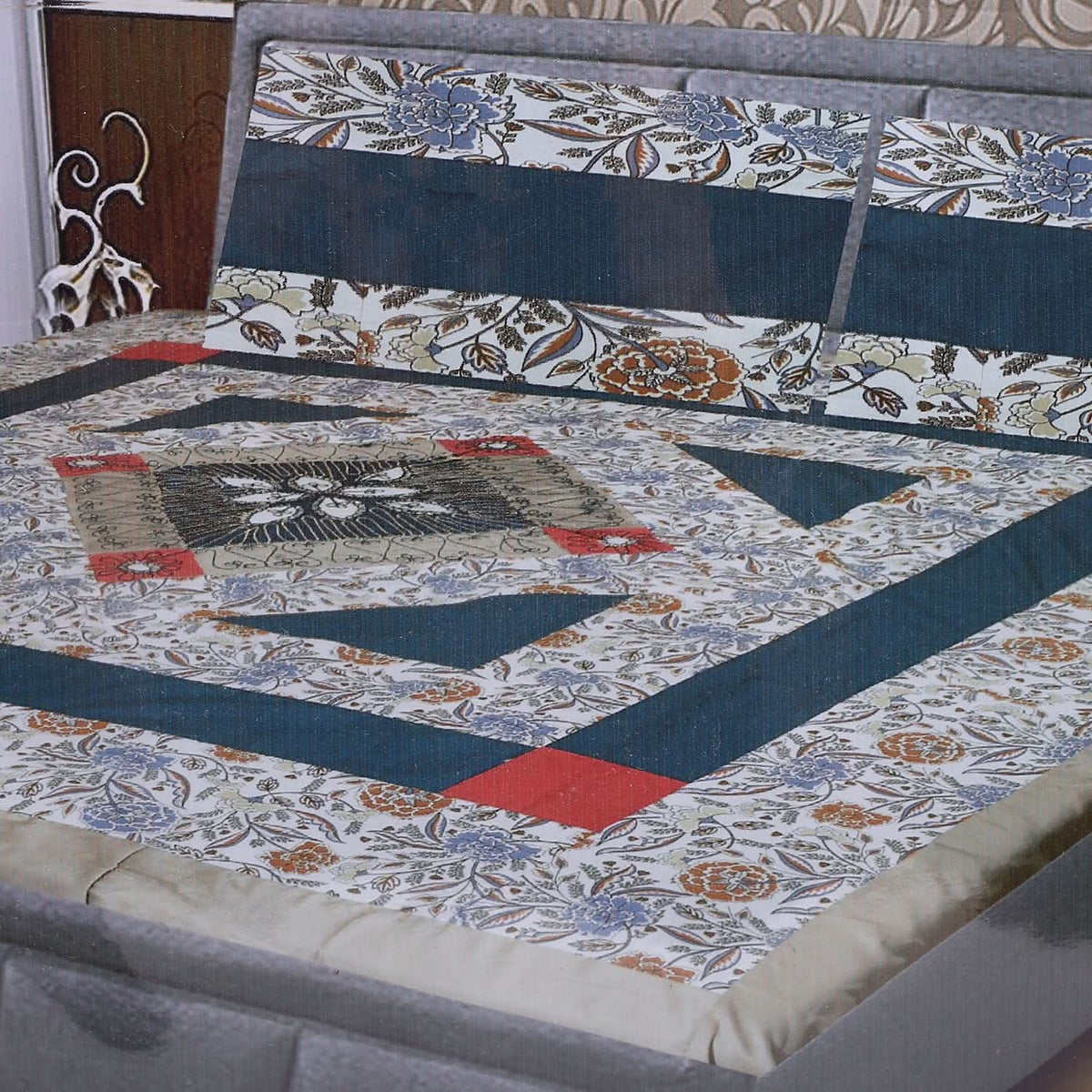 Double Quilt Applic Bed Sheet - A5, Double Size Bed Sheet, Chase Value, Chase Value