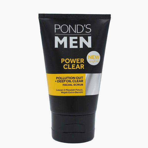 Pond's Men Power Clear Pollution Out + Deep Oil Clear Facial Scrub - 100g, Scrubs, Pond's, Chase Value