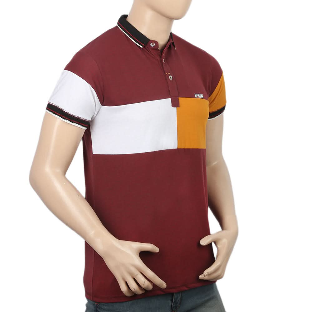 Men's Half Sleeves Polo T-Shirt - Maroon, Men, T-Shirts And Polos, Chase Value, Chase Value