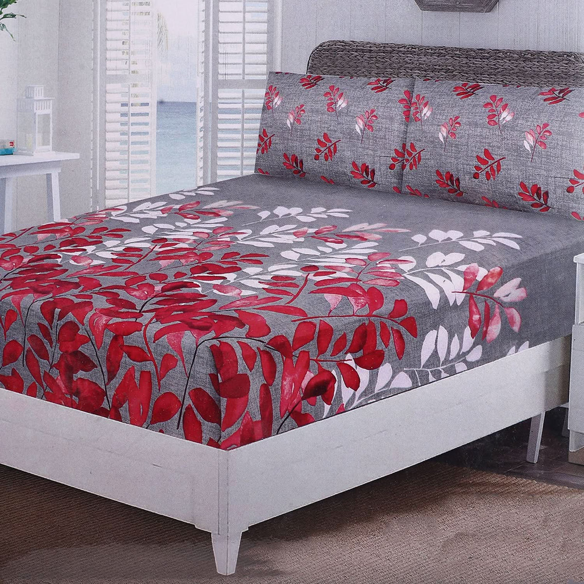 Fitted Bed Sheet With 2 Pillow - Multi Color, Single Size Bed Sheet, Valuable, Chase Value
