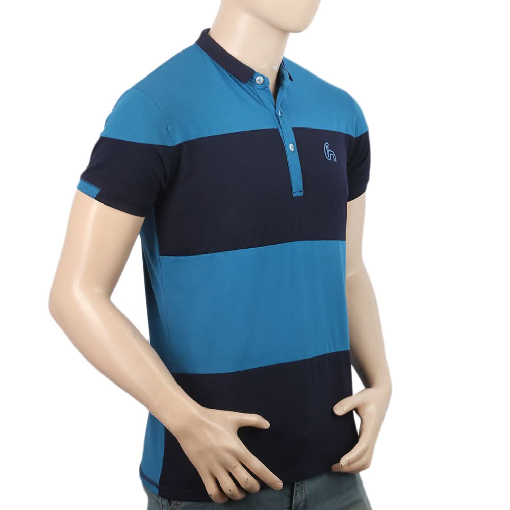 Men's Half Slevees Fancy Polo T-Shirt - Blue, Men, T-Shirts And Polos, Chase Value, Chase Value