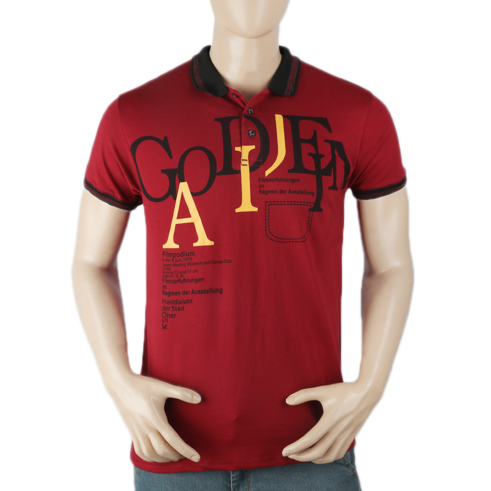 Men's Half Sleeves Polo T-Shirt - Maroon, Men, T-Shirts And Polos, Chase Value, Chase Value