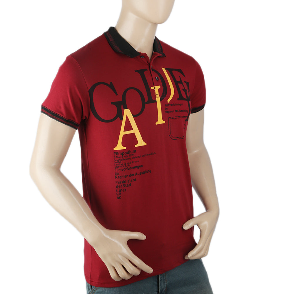 Men's Half Sleeves Polo T-Shirt - Maroon, Men, T-Shirts And Polos, Chase Value, Chase Value