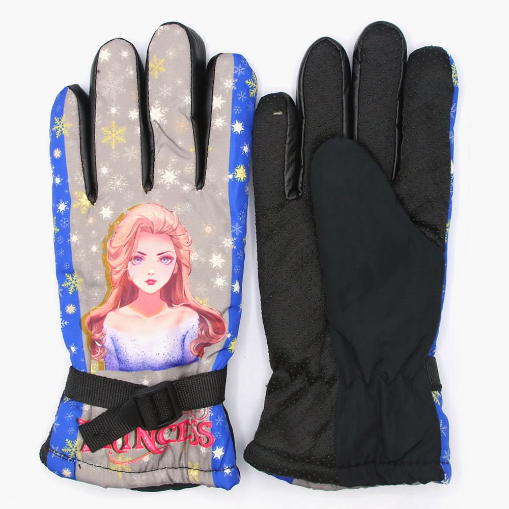 Girls Leather Gloves Barbie - Grey, Girls Caps & Gloves, Chase Value, Chase Value