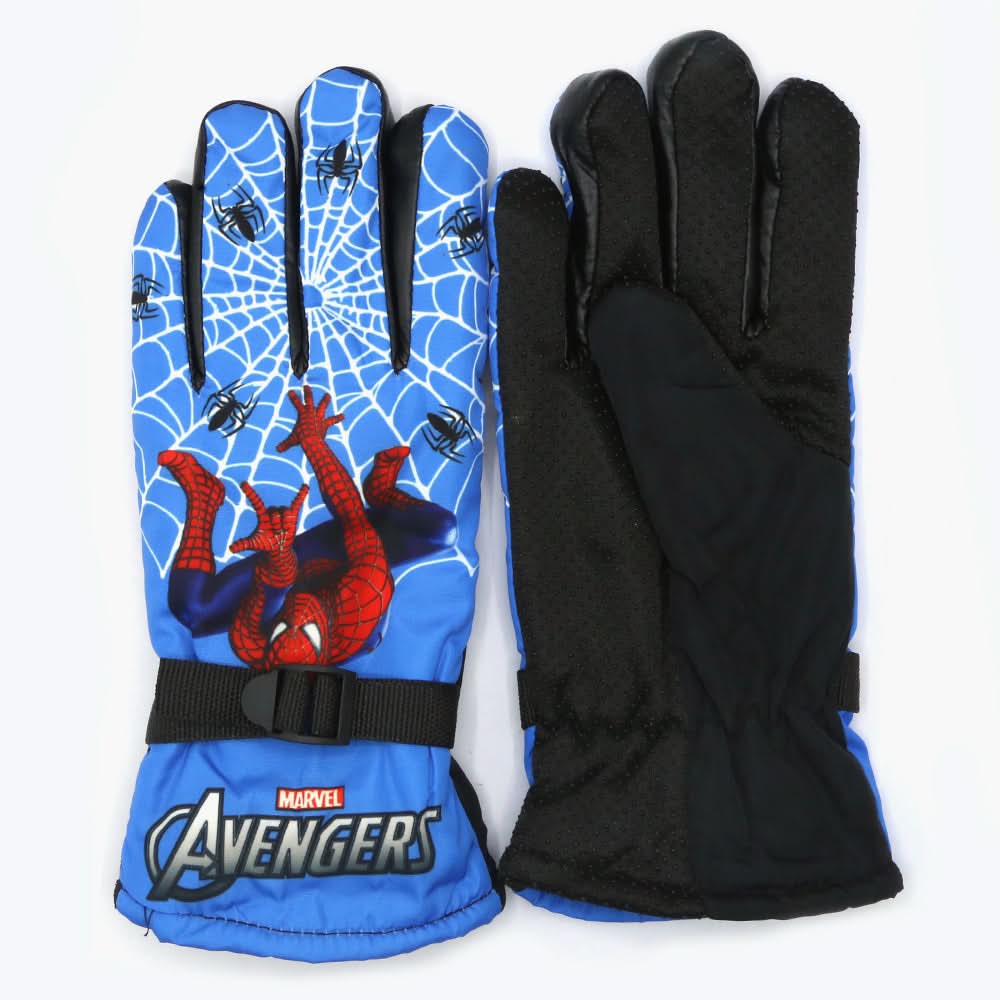 Boys Leather Gloves - Blue, Boys Caps & Gloves, Chase Value, Chase Value