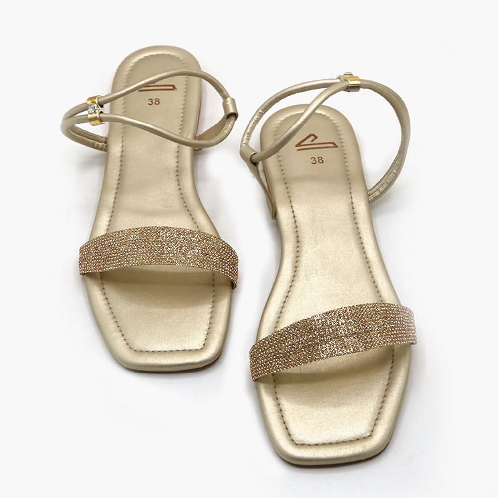 Women's Sandal - Golden, Women Sandals, Chase Value, Chase Value