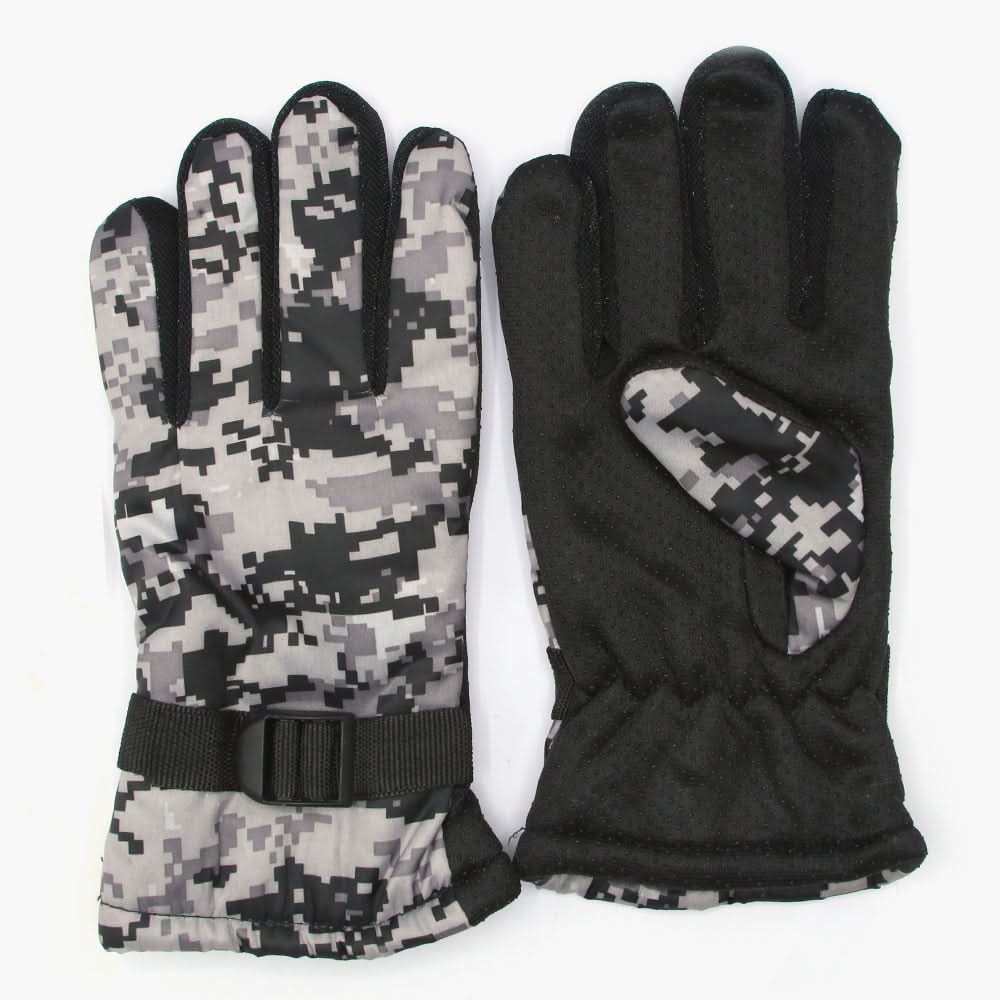 Boys Printed Leather Gloves - Grey, Boys Caps & Gloves, Chase Value, Chase Value
