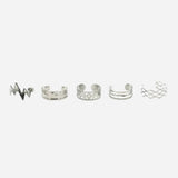 5 Pec Rings Card - Silver, Girls Finger Rings, Chase Value, Chase Value