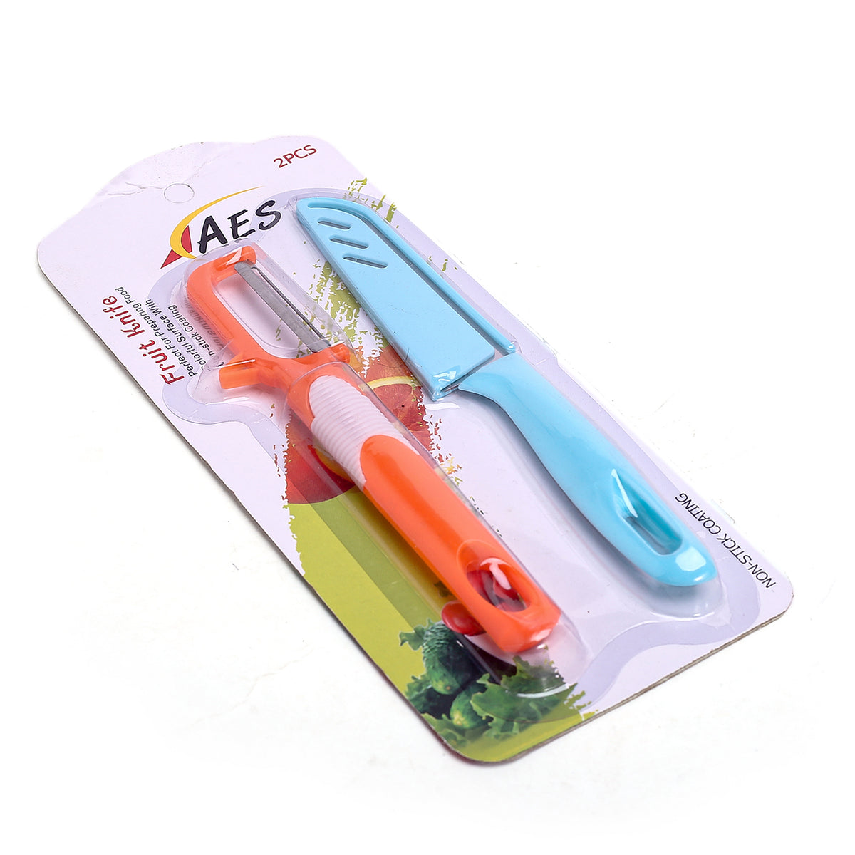 Fruit Knife & Peeler Set - Orange & Cyan, Knives & Cutting Board, Chase Value, Chase Value