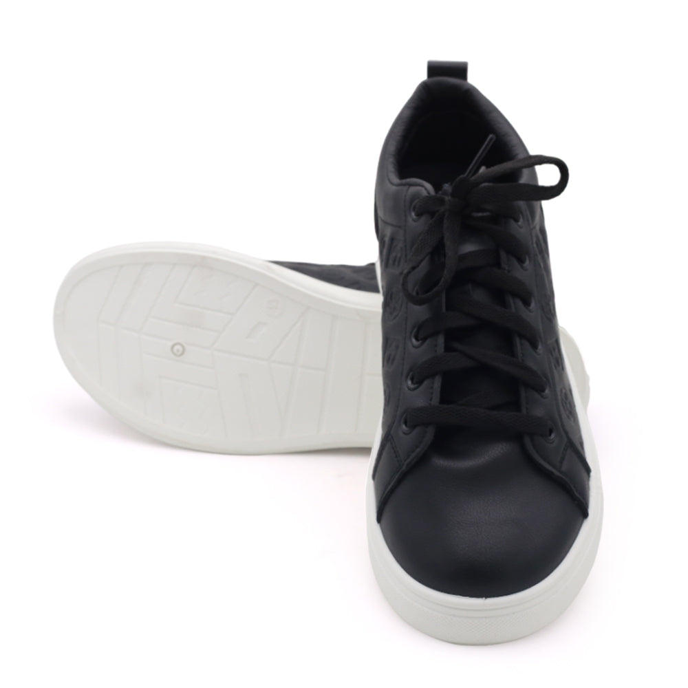 Men's Lace-Up Round Toe Casual Sneakers 908 - Black, Men's Casual Shoes, Chase Value, Chase Value